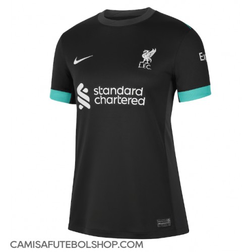 Camisa de time de futebol Liverpool Replicas 2º Equipamento Feminina 2024-25 Manga Curta